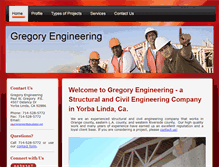Tablet Screenshot of gregory-engineering.com
